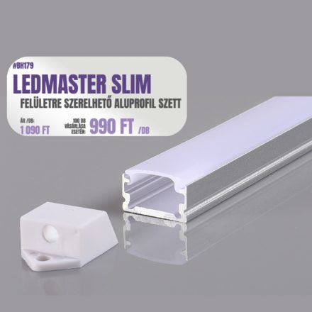 Ledmaster Slim felületre szerelhető aluprofil szett 100 db-os csomag