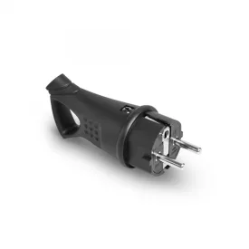   Videx Titanum fekete színű gumis földelt dugvilla oldalt kivezetésse és fogantyúval 16A IP44 (20/200)