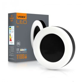   Videx Art 15 W-os ø190 mm kerek natúr fehér fekete mennyezeti lámpa IP65-ös védettségű