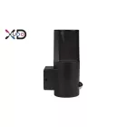 MasterLED Kerti oldalfalra helyezhető kerek fekete színű lámpa E27-es foglalattal beépített mozgásérzékelővel