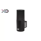 MasterLED Kerti oldalfalra helyezhető kerek fekete színű lámpa E27-es foglalattal beépített mozgásérzékelővel