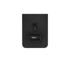 MasterLED Piero G9-es foglalatú + LED-es fekete-arany fali lámpa USB csatlakozóval egy kapcsolóval