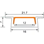 EcoLight 2 méteres süllyeszthető aluprofil opál fedővel és tartozékokkal egybe csomagolva