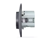 Videx Binera fekete színű süllyesztett földelt csatlakozó aljzat + 1-1 db USB csatlakozóval USB-C csatlakozóval (20/120)