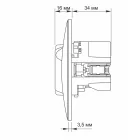 Videx Binera fehér színű süllyesztett földelt csatlakozó aljzat + 1-1 db USB csatlakozóval USB-C csatlakozóval (20/120)