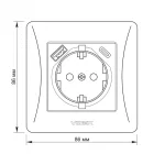 Videx Binera fehér színű süllyesztett földelt csatlakozó aljzat + 1-1 db USB csatlakozóval USB-C csatlakozóval (20/120)