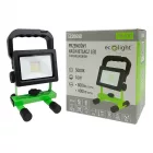 EcoLight 10 W-os natúrfehér hordozható LED reflektor újratölthető akkumlátorral