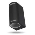 Videx Justin oldalfalra helyezhető fekete IP54-es védettségű kültéri lámpatest 2x GU10-es foglalattal