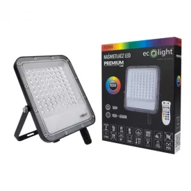   EcoLight 50 W-os RGB LED reflektor távirányítóval IP65 védettséggel