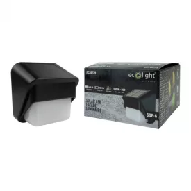   EcoLight Napelemes fali lámpa RGB+ natúr fehér beépített alkonykapcsolóval SOE-6