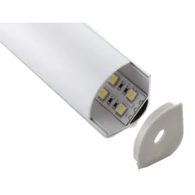   Ledprofiles Sarok fehér színű aluprofil íves opál fedéllel dupla soros 2 méteres szál