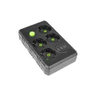 MasterLED Modi fekete színű 4-es hosszabító kapcsolóval 2m-es kábellel 3 x USB