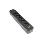 MasterLED Modi fekete színű 5-ös hosszabító kapcsolóval 2m-es kábellel 3 x USB + 1 x USB-C