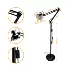 Berge Berlin fekete színű állólámpa állítható magassággal 110-185 cm E27-es foglalattal