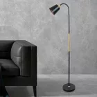 Berge Vienna fa/fekete színű állólámpa állítható magassággal 120-150 cm E27-es foglalattal