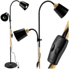 Berge London fa/fekete színű állólámpa állítható magassággal 145-175 cm 2xE27-es foglalattal