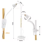 Berge London fa/fehér színű állólámpa állítható magassággal 145-175 cm 2xE27-es foglalattal