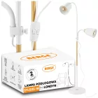 Berge London fa/fehér színű állólámpa állítható magassággal 145-175 cm 2xE27-es foglalattal