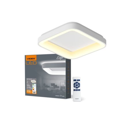 Videx Led Edge 72 W-os ø450mm fehér négyzet alakú LED távirányítós mennyezeti lámpa