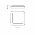 Videx Led Edge 72 W-os ø450mm fehér négyzet alakú LED távirányítós mennyezeti lámpa