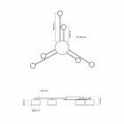 Videx fekete színű mennyezeti lámpa 6xGX53-as foglalattal
