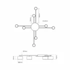 Videx fekete színű mennyezeti lámpa 8xGX53-as foglalattal
