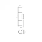 Videx Kerti oldalfalra helyezhető kerek fekete színű lámpa 2xGU10-es foglalattal