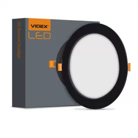   Videx 12 W-os süllyesztett natúr fehér fekete színű kör alakú LED-es mennyezetlámpa