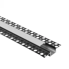    Ecolight Gipszkartonba építhető Fekete LED aluprofil  2m (Szett) 12mm széles opál fedővel