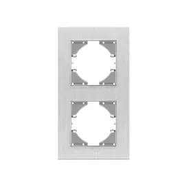   Videx Binera ezüst színű alumínium dupla függőleges keret (6/48)