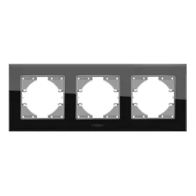   Videx Binera fekete színű hármas vízszintes üvegkeret (12/96)