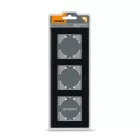 Videx Binera fekete színű hármas vízszintes üvegkeret (12/96)