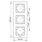 Videx Binera csokoládé színű alumínium hármas függőleges keret (6/48)