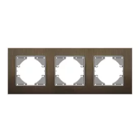   Videx Binera csokoládé színű alumínium hármas vízszintes keret (6/48)