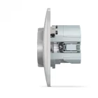 Videx Binera ezüst színű süllyesztett földelt csatlakozó aljzat + 1-1 db USB csatlakozóval USB-C csatlakozóval (20/120)