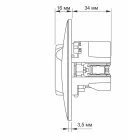 Videx Binera ezüst színű süllyesztett földelt csatlakozó aljzat + 1-1 db USB csatlakozóval USB-C csatlakozóval (20/120)