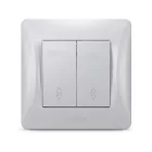 Videx Binera ezüst színű süllyesztett dupla váltókapcsoló (106+06) (20/120)