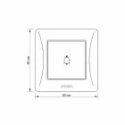 Videx Binera ezüst színű süllyesztett csengő kapcsoló IP20-as védettséggel (20/120)