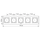 Videx Binera ezüst színű ötös vízszintes keret (12/48)