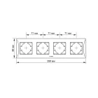 Videx Binera ezüst színű négyes vízszintes keret (12/72)