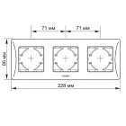 Videx Binera ezüst színű hármas vízszintes keret (12/96)
