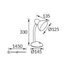Strühm Tola fekete színű E27-es foglalatú asztali lámpa