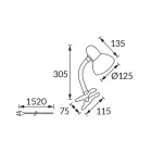 Strühm Tola fekete színű E27-es foglalatú csiptetős asztali lámpa