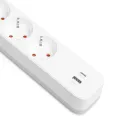 Videx Oncord fehér színű 4-es professzionális hosszabbító kapcsolóval 3m-es kábellel 1 x USB + 1 x USB-C