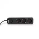 Videx Oncord fekete színű 3-as professzionális hosszabbító kapcsolóval 3m-es kábellel