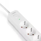 Videx Oncord fehér színű 3-as professzionális hosszabbító kapcsolóval 3m-es kábellel