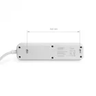 Videx Oncord fehér színű 3-as professzionális hosszabbító kapcsolóval 3m-es kábellel