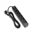 Videx Oncord fekete színű 5-ös professzionális hosszabbító kapcsolóval 3m-es kábellel