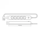 Videx Oncord fekete színű 5-ös professzionális hosszabbító kapcsolóval 3m-es kábellel