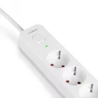 Videx Oncord fehér színű 5-ös professzionális hosszabbító kapcsolóval 3m-es kábellel